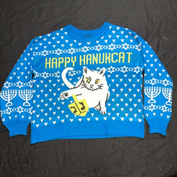 Happy Hanukcat Sweater Small New with Tag - Picture 8 of 11